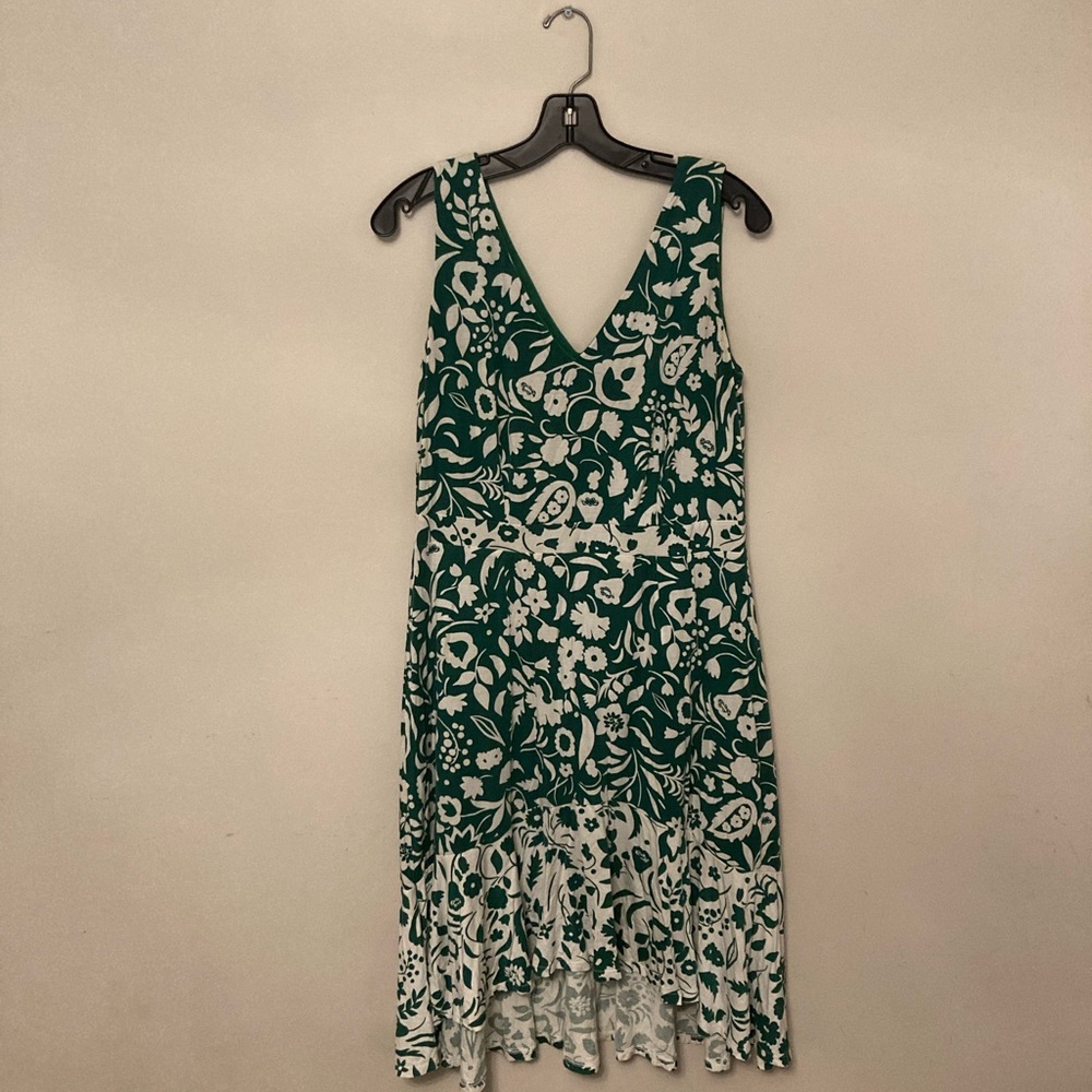 Boden Jersey Green Floral Sleeveless Dress